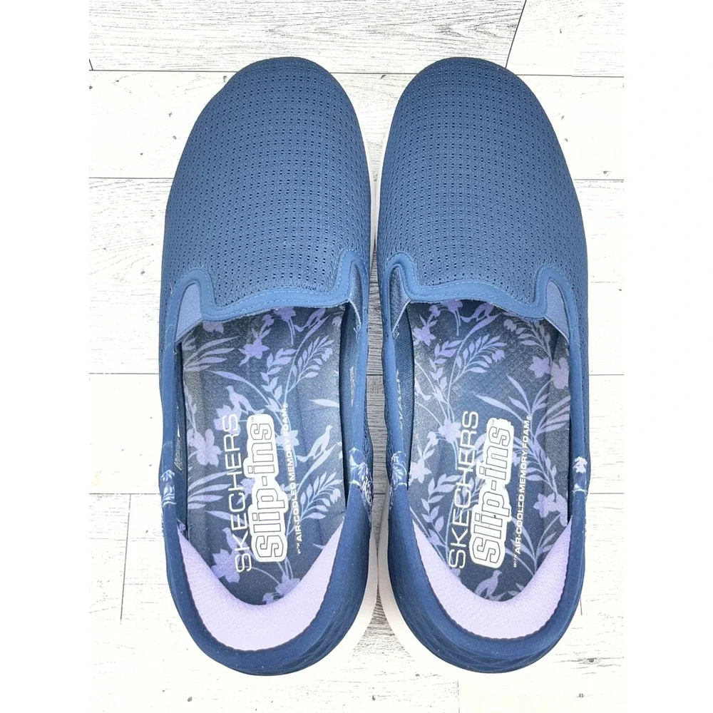 Skechers Slip-ins GO WALK Navy Mesh‎ Walking Shoes Women Size 9.5 124761 Comfort